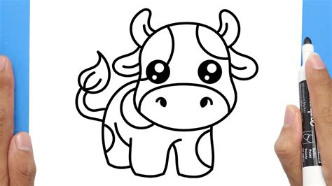 How to Draw a Cow | Step by Step TUTORIAL for Beginners - YouTube