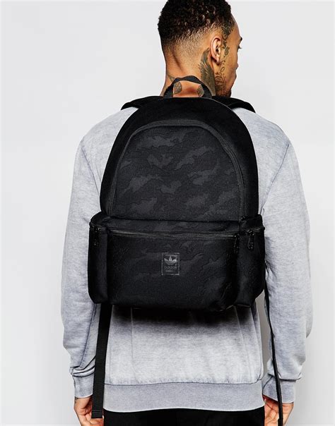 Lyst - Adidas Originals Backpack In Camo in Black for Men