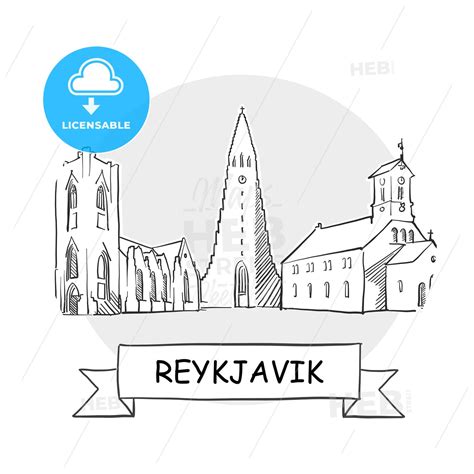 Reykjavik Cityscape Vector Sign - HEBSTREITS