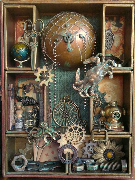 Full Moon Scrapping: STEAMPUNK SHADOW BOX WITH A SECRET