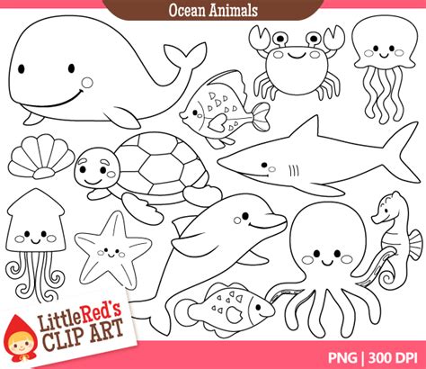 Free Sea Life Clipart Black And White, Download Free Sea Life Clipart Black And White png images ...