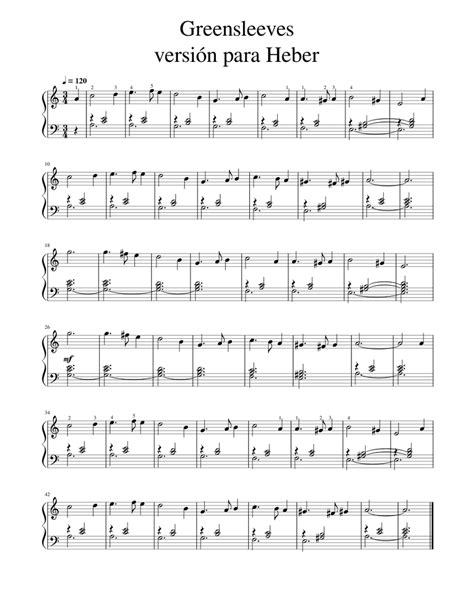 Greensleves - bandoneon Sheet music for Piano (Solo) Easy | Musescore.com