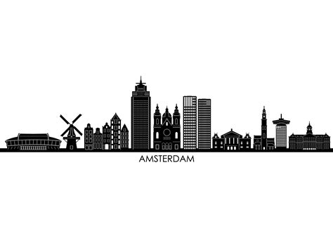 AMSTERDAM Netherlands Skyline City Silh Graphic by simpline · Creative ...