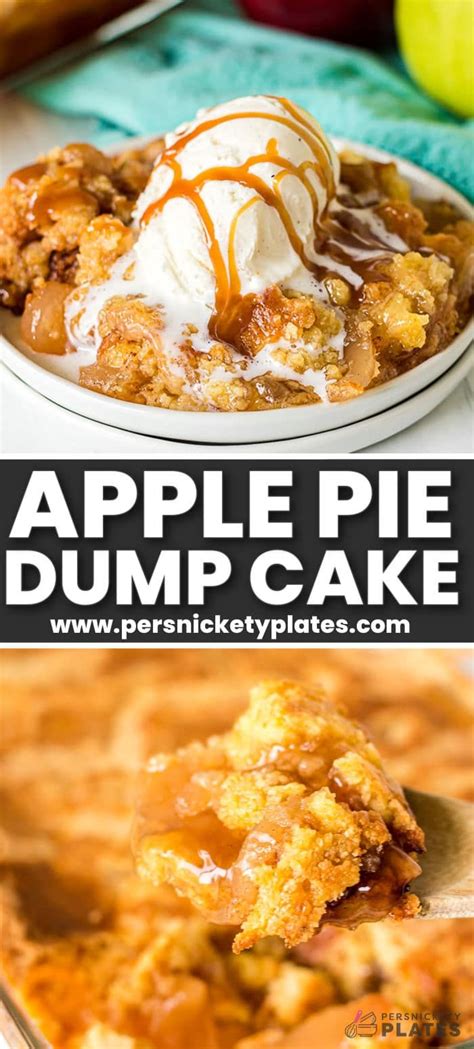 This easy 4 ingredient apple pie dump cake is made with a boxed cake mix, apple pie filling, b ...