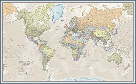 Laminated World Map Poster Map : Resume Examples