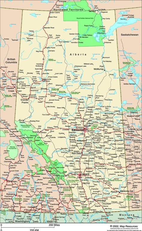 Alberta, Canada Political Wall Map | Maps.com.com