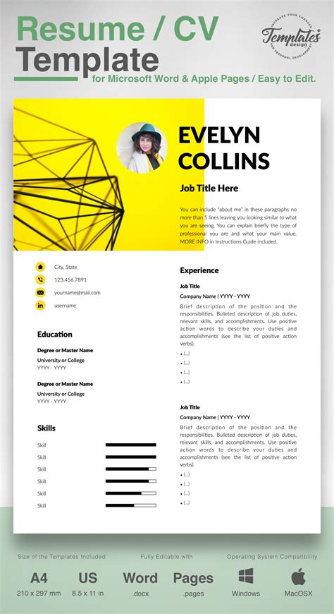 Professional resume cv format for word pages – Artofit
