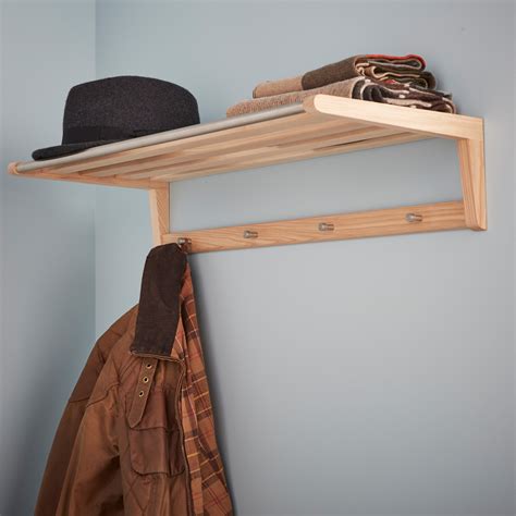 Wooden Coat Rack & Shelf