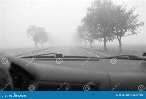 Driving in the Fog stock photo. Image of traffic, journey - 45517328