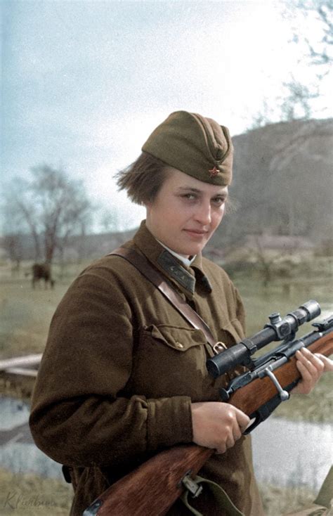 Soviet sniper Lyudmila Pavlichenko, credited with 309 confirmed kills ...