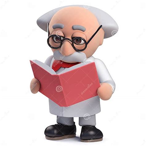 3d Scientist Character Studying a Book Stock Illustration - Illustration of mathematician ...