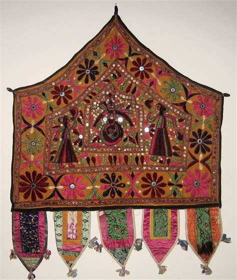 File:Alter Cloth (Toran), Saurashtra, Gujarat, India, 20th Century, cotton, metal and mirror ...
