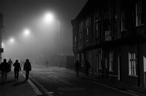 dark foggy street - Google Search | Foggy, City scene, Misty