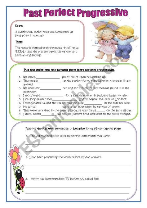 Past Perfect Progressive - ESL worksheet by misstylady