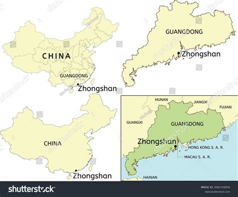 Zhongshan City Location On Map China Stock Vector (Royalty Free ...