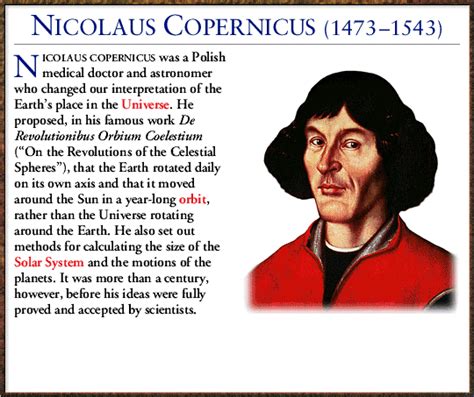 Scientists information in the world: Nicolaus Copernicus