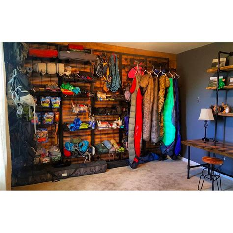 Gear room, Outdoor gear storage, Camping gear storage