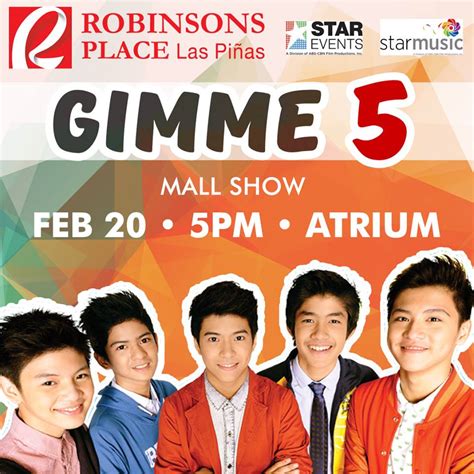 Catch Gimme 5 on Feb 20 at Robinsons Place Las Pinas - SouthOfMetro.com