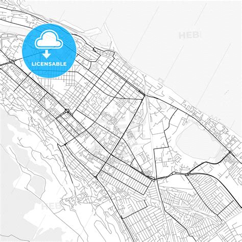 Vector PDF map of Makhachkala, Russia - HEBSTREITS