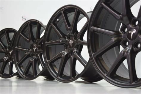 18” GENUINE TESLA MODEL 3 18 INCH OEM WHEELS AERO RIMS FACTORY OEM Black satin – Factory Wheel ...