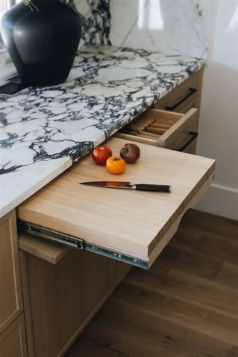 Kitchen with Custom Pull Out Cutting Board - Transitional - Kitchen