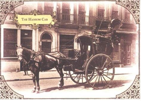 Postcard EE-61208: The Hansom Cab. The horse-drawn hackney carriage invented by Joseph Hansom ...