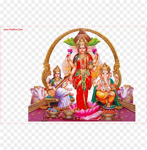 saraswati laxmi maa and ganesh full hd - laxmi mata PNG image with transparent background | TOPpng