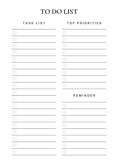 Printable To Do Lists