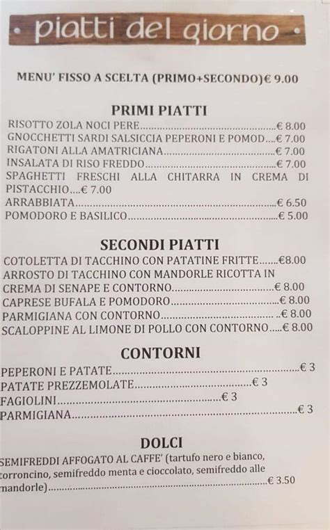 Menu at La Lanterna restaurant, Segrate