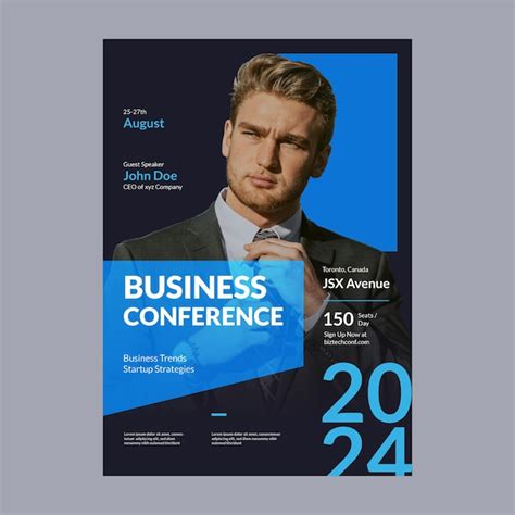 Premium Vector | Business conference poster