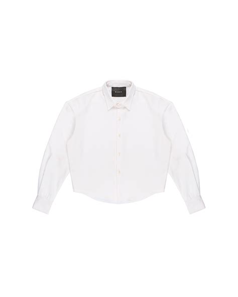 Mixed Fabric Shirt - White - M A D E R