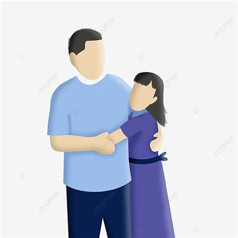 Father And Daughter Hugging Clipart