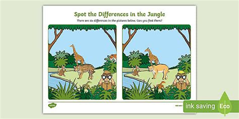 Jungle Journey Spot the Difference! (teacher made) - Twinkl