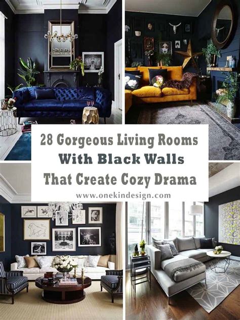 28 Gorgeous living rooms with black walls that create cozy drama