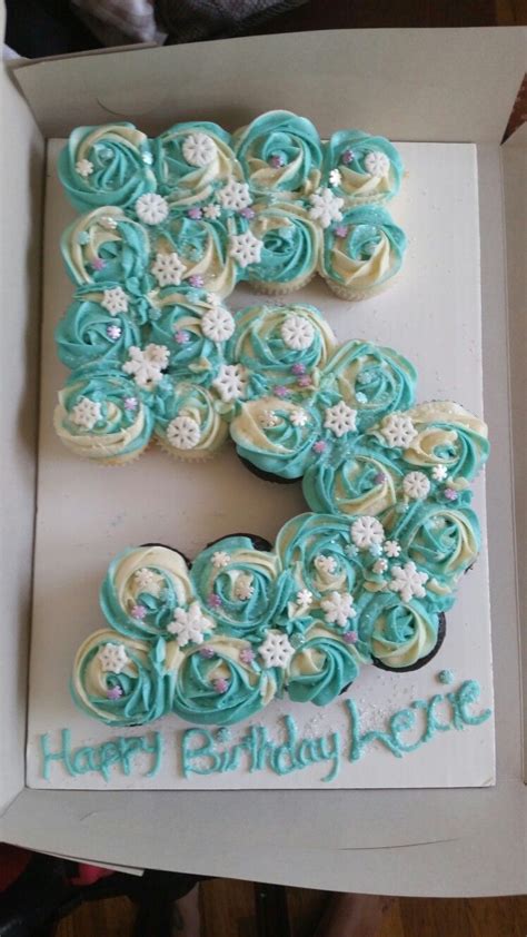 Frozen number 5 cupcake cake | 5th birthday cake, Pull apart cake, Frozen themed birthday party