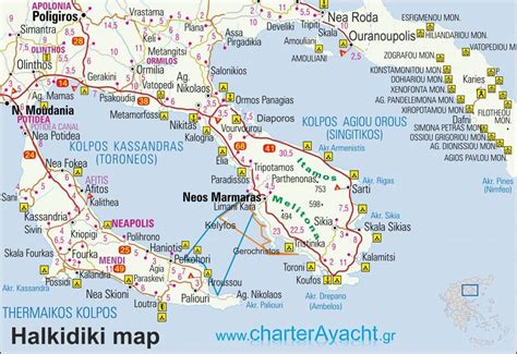 Halkidiki maps - Historical, modern & Points of interest for travelers