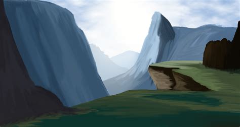 ArtStation - Digital Painting of a Mountain Landscape