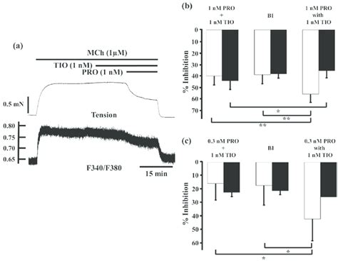 Effects of combination of procaterol and tiotropium on tension and ...