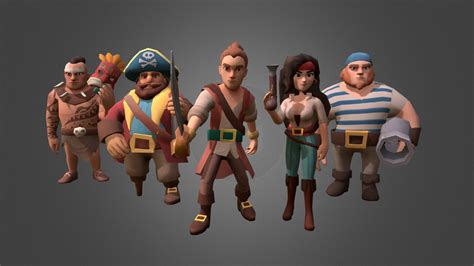 Pirates Low Poly Game Characters - 3D model by ilgimezgi [e3fcdfc ...