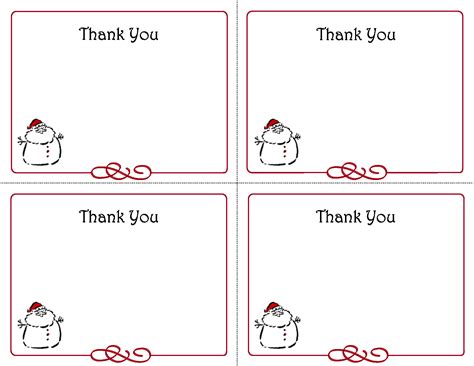 6 Best Images of Free Printable Christmas Thank You Card Templates - Printable Christmas Thank ...