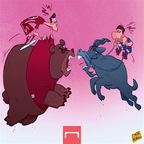 Omar Momani cartoons: Lewandowski vs Messi