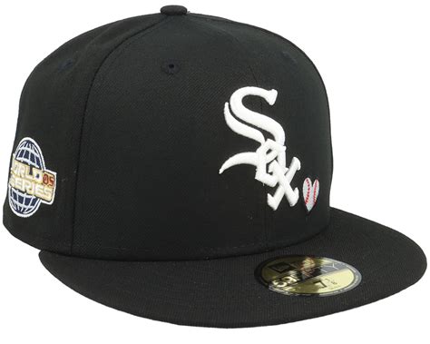 Chicago White Sox Quick Turn Team Heart 59FIFTY Black Fitted - New Era ...