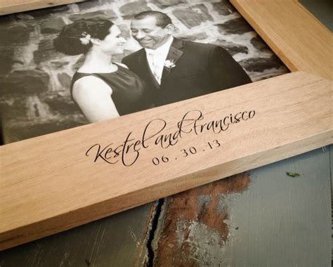 8x10 Personalized Picture Frame. Engraved Wood Frame. Wedding.