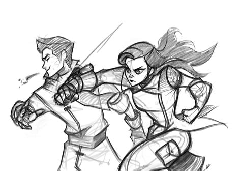 Sketch - Asami Punch by charlestanart on DeviantArt