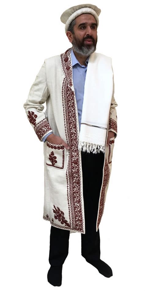 Hand Made Afghan Chitral Over Coat Winter Chugha Pakol Patu Mens White ...