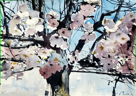 Cherry blossoms watercolor painting I did last Spring in High Park. Good times will come again ...