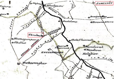 A section of the Western Yamuna (Jumna) Canal Map Circa 1857 Showing... | Download Scientific ...