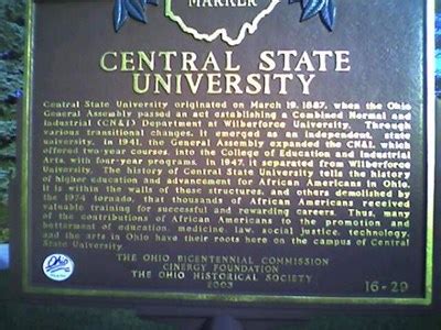 Central State University - Ohio Historical Markers on Waymarking.com