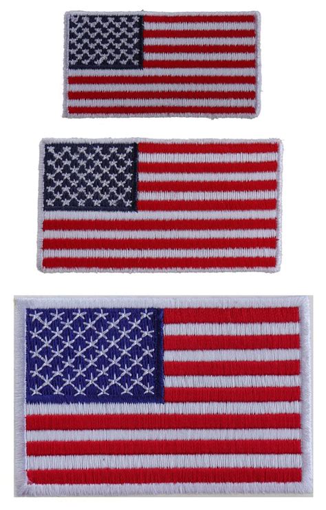 Small US Flag Patches White Border 3 Embroidered American Flags by ...