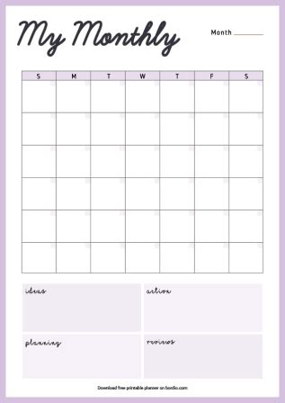 Printable Monthly Planner Templates | Download For Free in PDF